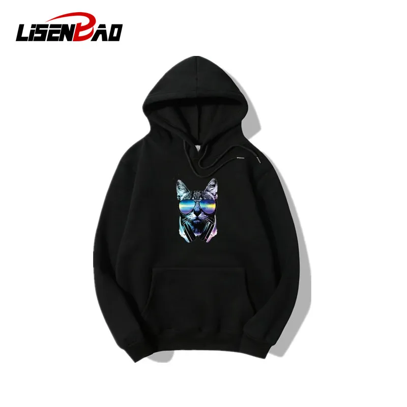 

LiSENBAO Autumn Winter Hooded Letter Thick hoodie Men Women Clothes cotton Long sleeve Cat jacket with hat Size S-XXL