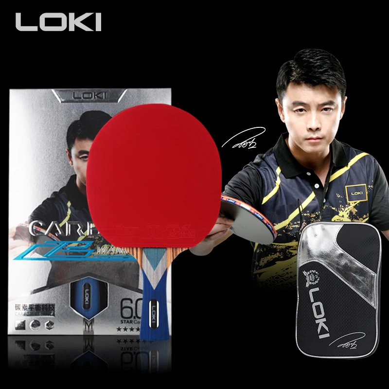 Локи 6 звезд настольный теннис ракетка для пинг понга углеродное волокно лезвие