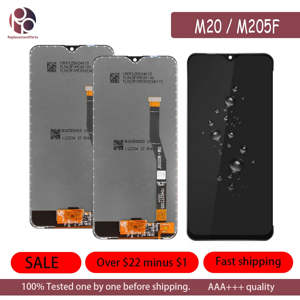 10 шт. 6," ЖК-дисплей для samsung Galaxy M20 SM-M205 M205F кодирующий преобразователь сенсорного экрана в сборе