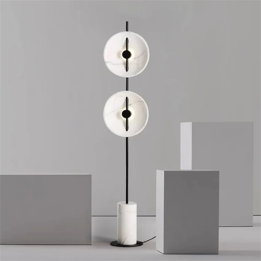 

Marble Floor Lamp Simple Luxury White Resin Standing Lamps Hotel Parlor Bedroom Led Lighting Fixture Indoor Decor Floor Lights