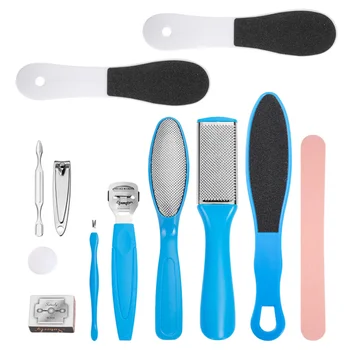

12Pcs Stainless Steel Foot File Foot Grinding Tools Foot Scraper Callus Dead Skin Remover White