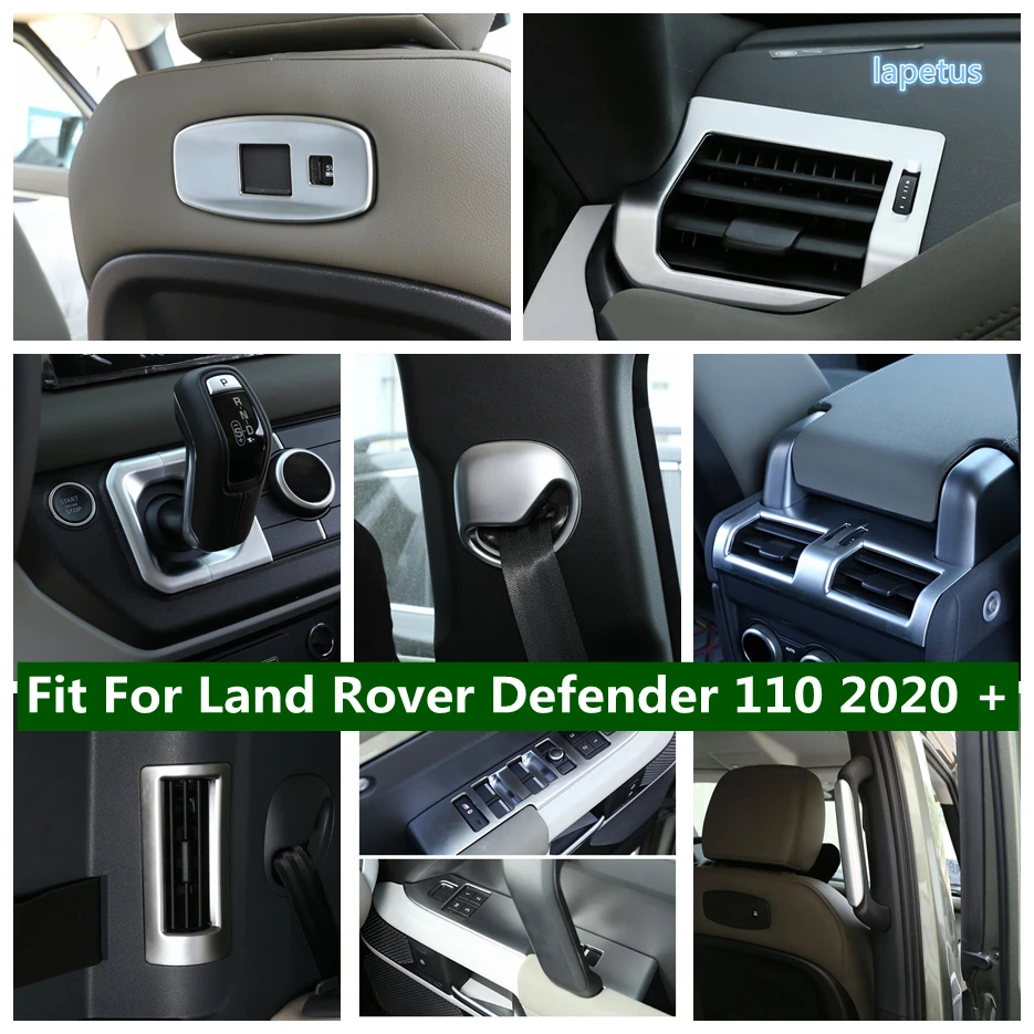 

Tail Trunk Hook / B Pillar Handle / Gear Box Base / Seat Belt Cover Trim Matte Interior For Land Rover Defender 110 2020 - 2023