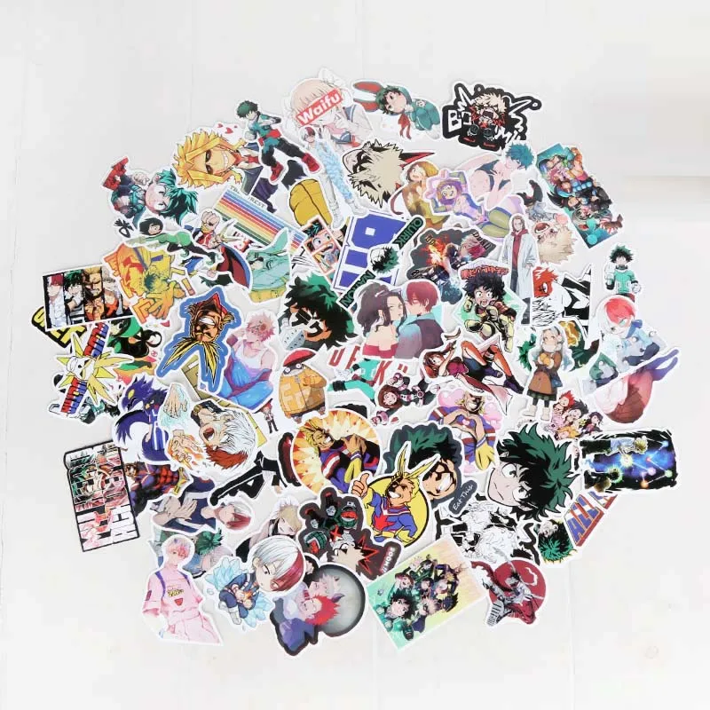 

73pcs/set Anime My Hero Academia Stickers Cosplay Accessories Prop PVC Waterproof Cartoon Decal Cute Sticker