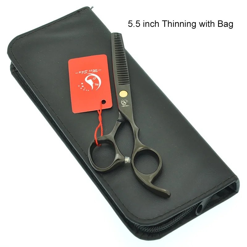 HA0096 with Bag 55 Черные Профессиональные Парикмахерские ножницы Meisha 5,5/6 дюймов, ножницы для стрижки волос, филировочные ножницы для парикмахерских, инструмент для парикмахерских HA0094 - Цвет: HA0096 with Bag 55
