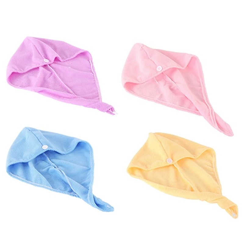 

New Pure Color Microfibre After Shower Hair Drying Wrap Womens Girls Lady's Towel Quick Dry Hair Hat Cap Head Wrap Bathing Tools