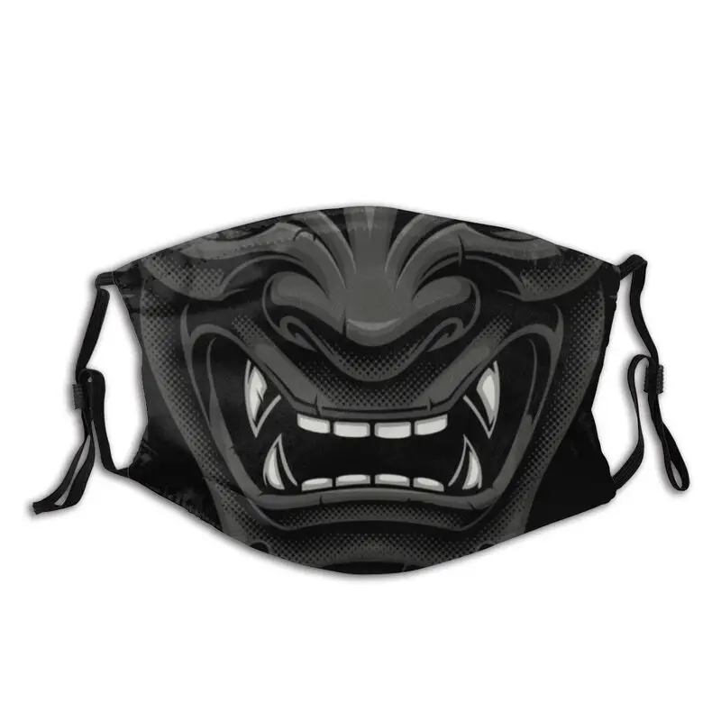 Japanese Oni Demon Samurai Washable Mouth Face Mask Adult Unisex Hannya Anti Dust with Filters Respirator Muffle PM 2.5 | Аксессуары для