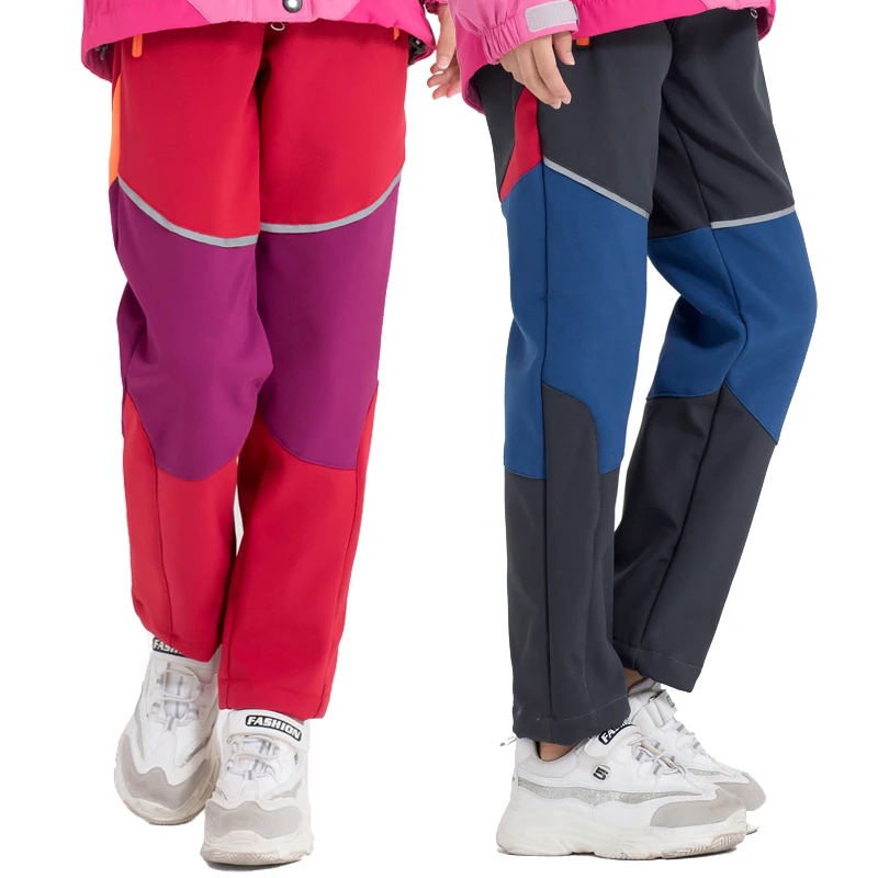 

2020 New Boys & Girls Outdoor Softshell Pants Fleece Winter Warm Camping Hiking Waterproof Windproof Hunting Skiing Trousers