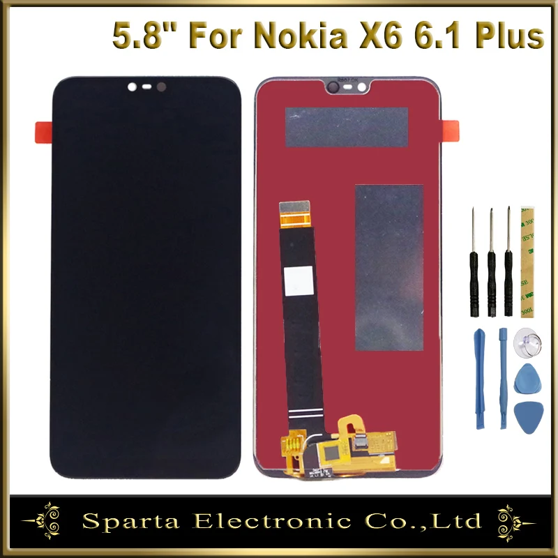 

100% Tested LCD For Nokia X6 Nokia 6.1 Plus TA-1103 TA-1116 LCD Screen Display With Touch Screen Assembly