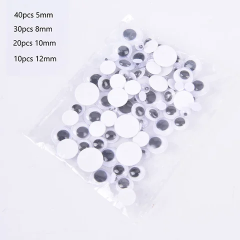 5/8/10/12mm Self-adhesive Googly Wiggle Eyes For Crafts DIY Dolls Accessories Eyes