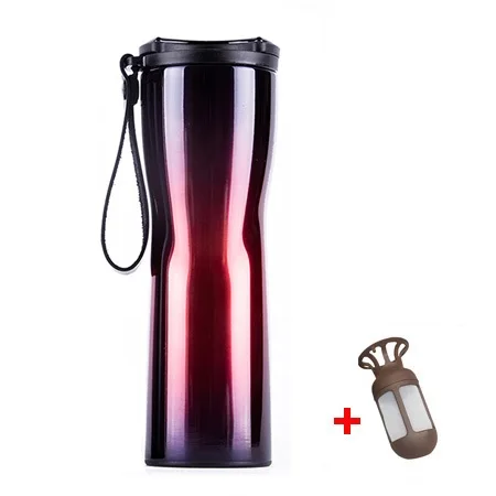 Purple with seive Xiaomi Kiss kiss fish Moka нержавеющая умная кофейная чашка термовакуумная бутылка для воды приложение Rmote контроль Чувствительный датчик температуры - Цвет: Purple with seive