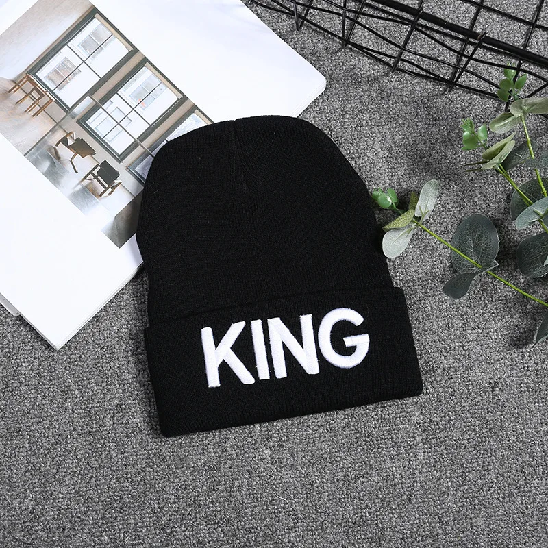 KING/QUEEN Beanie Ariana Grande вязанная шапка с вышивкой теплая зимняя мужская и женская шапка KING/QUEEN