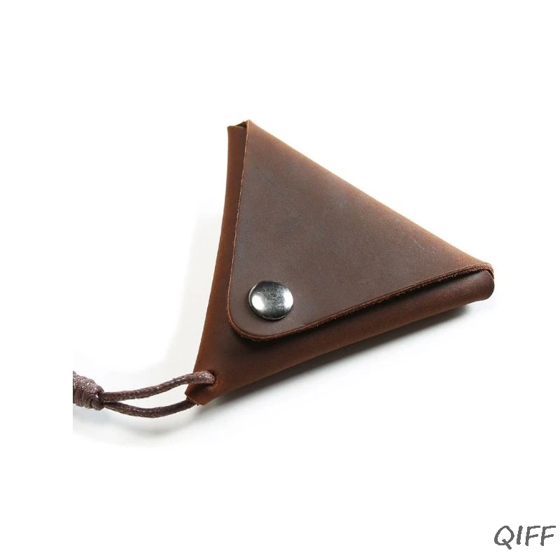 Unisex PU Leather Coin Pouch Retro Purse Pocket Mini Wallet with Keychain - Цвет: DB