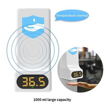 

Wall Mounted Automatic Soap Dispenser With Temperature Measurement Disinfection Machine With Voice Alarm For Office School Home
