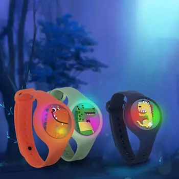 

Cute Cartoon Mosquito Killer Outdoor Mosquito Repellent Bracelet Reusable Baby Wristband with Flash Light