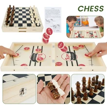 

New Design 4 In 1 Wooden Board Games Sets Travel Board Game Set Portable Tabletop Chess Game Sets for Family Adults and Kids