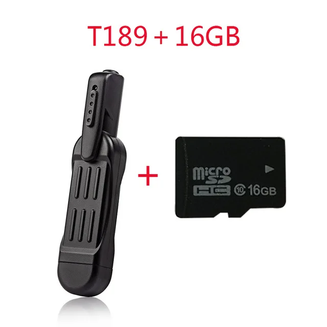 T189 мини видеокамера HD 1080P DVR ручка камера долгого ожидания обнаружения движения видео Диктофон Карманный полицейский Спортивная камера pk sq11 sq13 - Цвет: T189CAM Add 16G