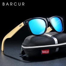 BARCUR Bamboo, мужские темные солнцезащитные очки, женские квадратные солнцезащитные очки, поляризационные деревянные очки ручной работы