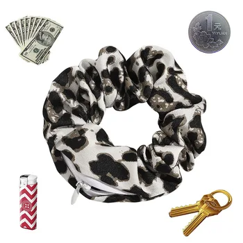 

New Zip Scrunchies For Women Funny Designs Zipper Schrunchies For Girls Pocket Hairbands Zip Hair Srunches Brand Quality