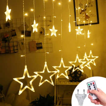 220V Led String Licht Fee Gordijn Lamp 3.5M Star Kerst Garland Voor Home Holiday Wedding Party Outdoor Nieuwe jaar Decor