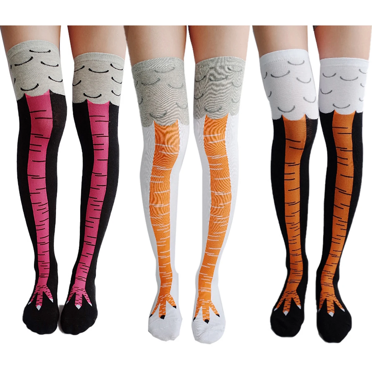 Новинка года; креативные женские носки с принтом курицы; Модные женские модные носки до бедра с объемным рисунком; распродажа