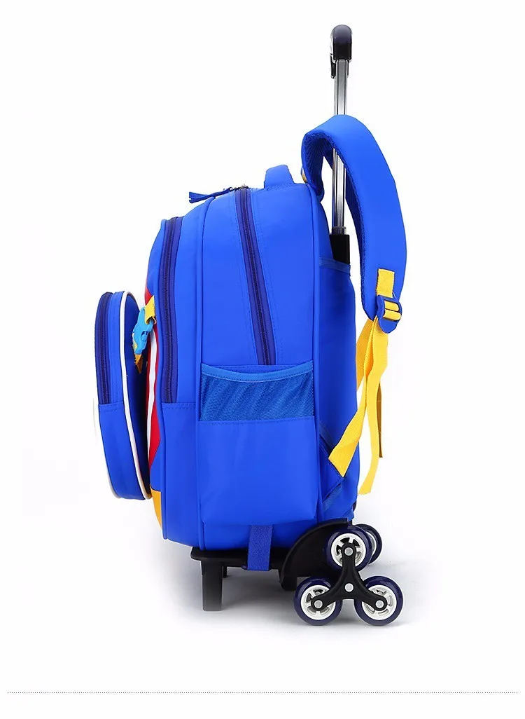 Школьные сумки с героями мультфильмов на колесах Капитан Америка Рюкзак для мальчика детская школьная сумка с колесами классный любимый подарок