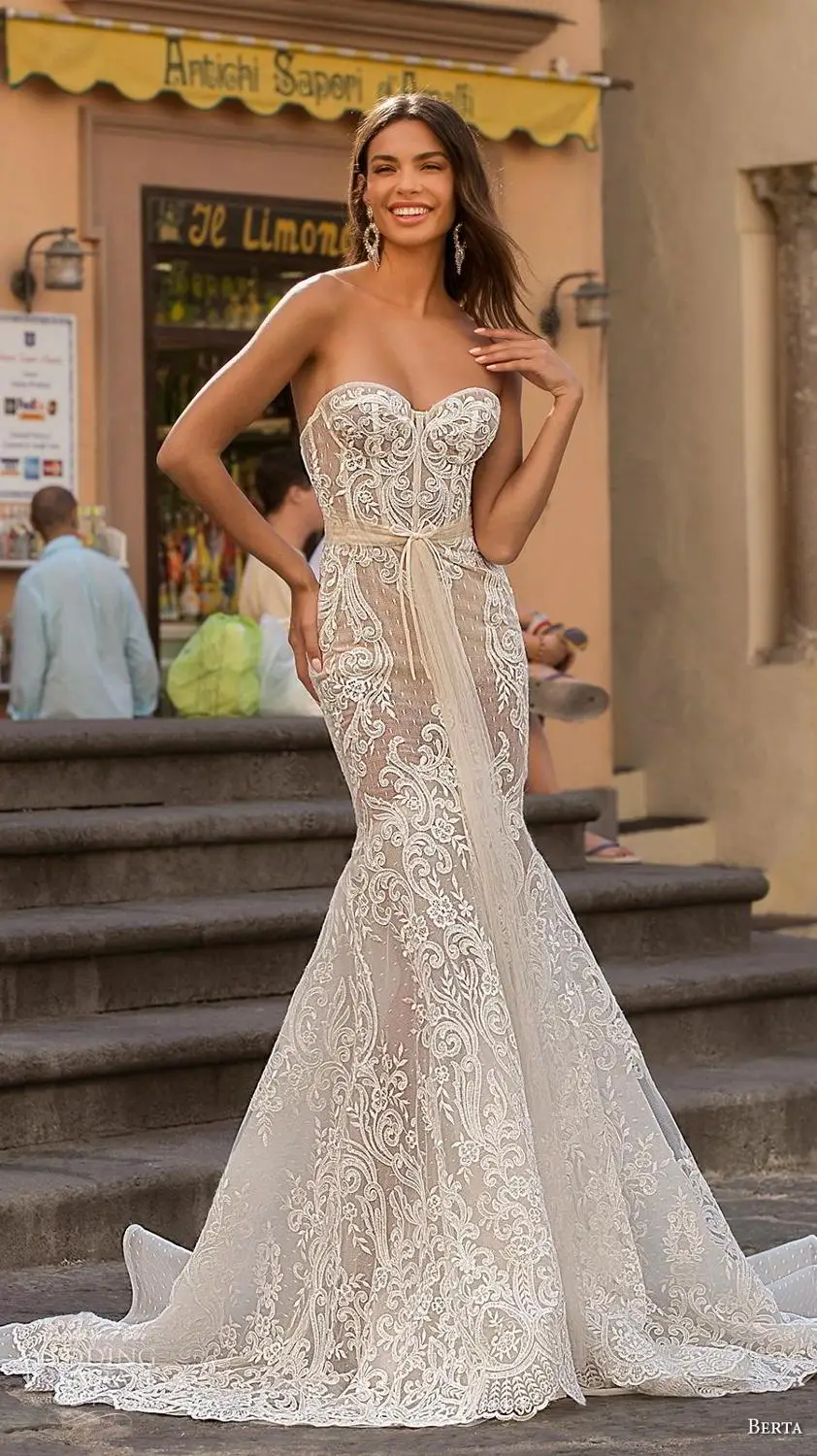 Свадебные платья с открытой спиной кружевной аппликацией без рукавов Vestido De Noiva на заказ - Цвет: same as pic