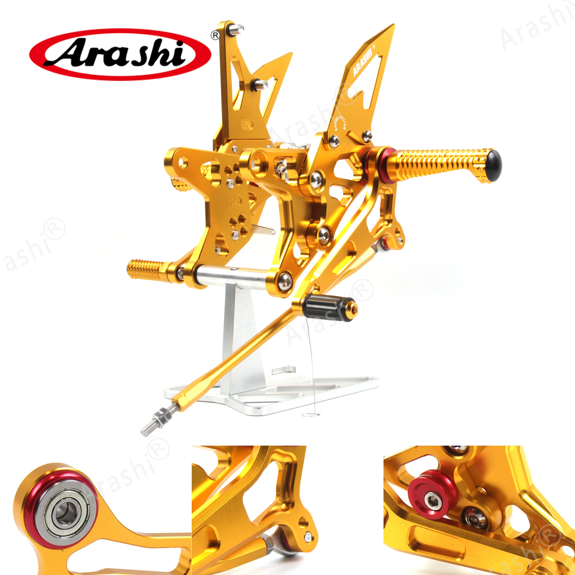 Arashi For Kawasaki Ninja Zx6r Rearset Adjustable Footrest Foot Peg