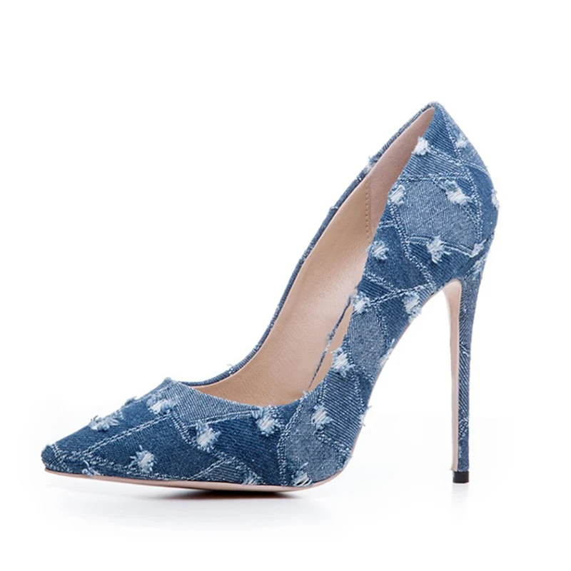Zapatos de tacón alto de talla grande para mujer, tacones altos de punta, boca poco profunda, elegantes, retro, primavera y verano, 2021