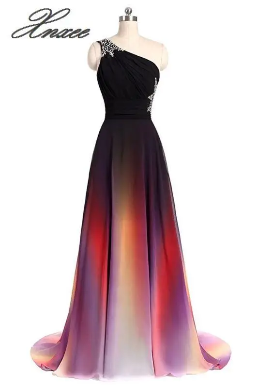 Xnxee стильное тонкое цветное вечернее платье vestido de novia - Цвет: Многоцветный