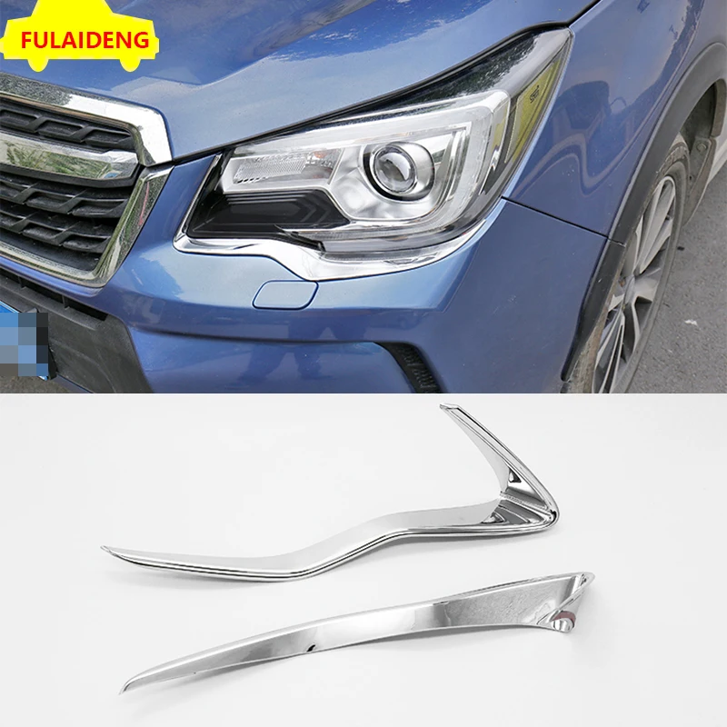 2 шт. для Subaru Forester 2013- ABS Хромированная головка лампы брови реснички на фары отделка автомобиля Стайлинг Аксессуары