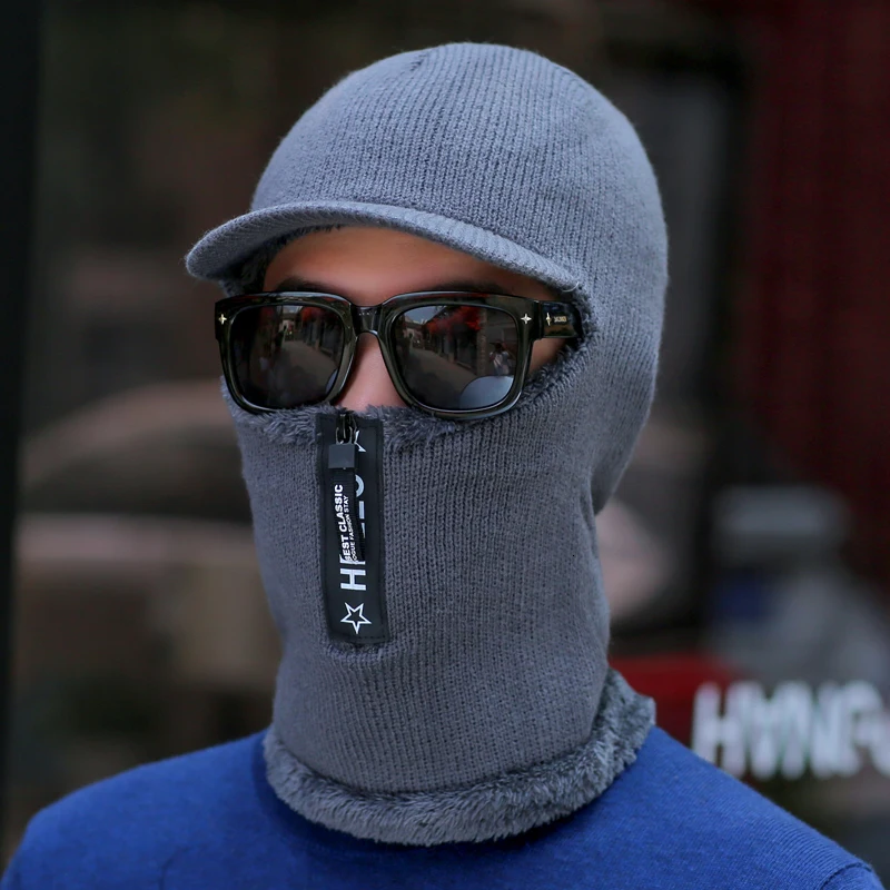 Новинка, Балаклава, зимняя, женская, мужская, Skullies, шерстяная, вязаная, Балаклава, шапка, маска ниндзя, теплый плюшевый Карманный головной убор, унисекс, снежная шапка