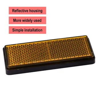 

10 Pcs Heavy-Duty Car Reflectors Rectangular Orange Reflective Strips Orange Oblong Rectangular Trailer Reflectors