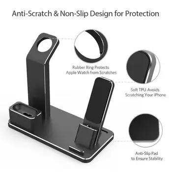 

4 in1 Charging Dock Stand Charger Station for Watch iPhone Tablet LOT EN