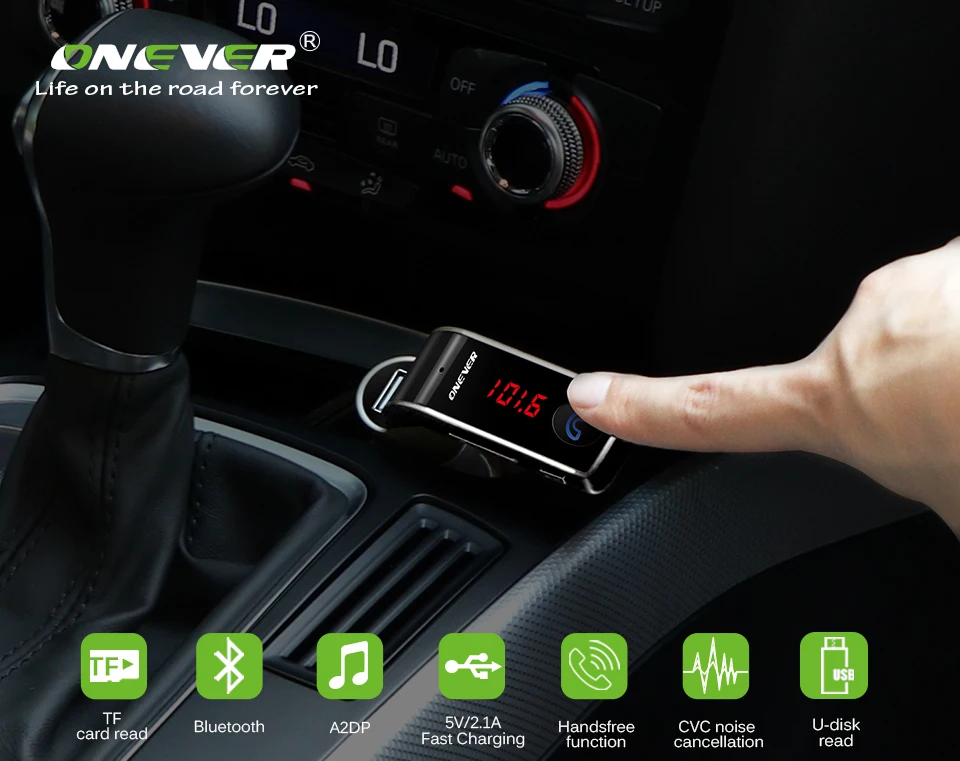Gosear/® Transmetteur G7 Num/érique Sans Fil Bluetooth Car Kit Lecteur Mp3 Sans Fil Modulateur FM Dans La Voiture Bluetooth Receiver Soutien TF Carte de Recharge USB Et T/él/éphonie Mains Libres pour Apple Samsung Smartphone Tablet Or