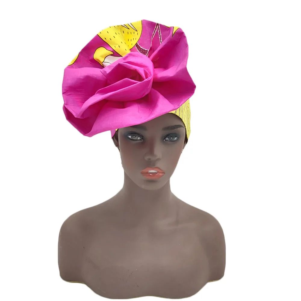 NO.8 Тюрбан в африканском стиле в форме цветка headtie тюрбан из вощенной ткани нигерийские головные аксессуары авто геле с принтом воск головные уборы - Цвет: NO.8