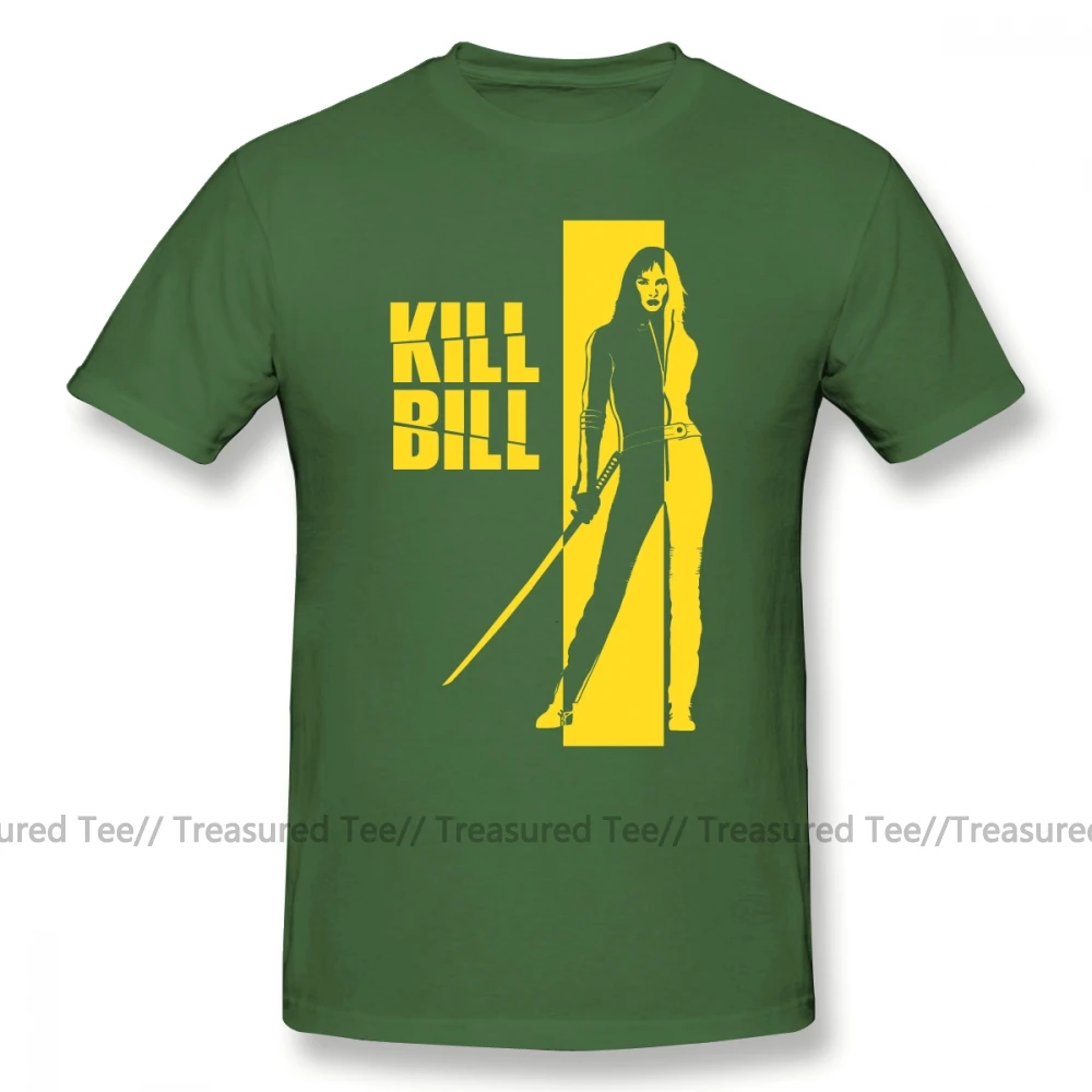 Футболка Kill Bill, футболка Kill Bill, мужская летняя футболка, забавная, 4xl, 100 хлопок, короткий рукав, футболка с принтом - Color: Army Green