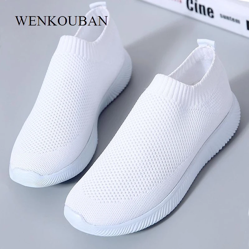 Hot Sale Socks Shoes Vulcanized-Shoes Tenis White Sneakers Ladies Trainers Knitted Fashion Summer KJnawkoM5