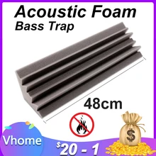 1 шт 12x12x48 см(4,7x4,7x18,8 дюйма) Акустическая пенная панель басовые ловушки звукопоглощение лечение звука