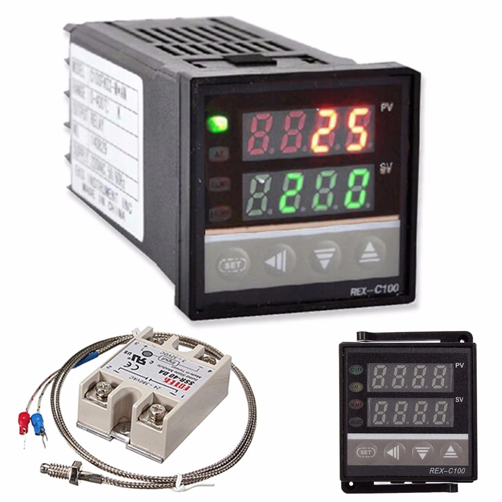 Controlador PID REX-C100 Con Sonda Termopar K Y Salida SSR 40A - Josma