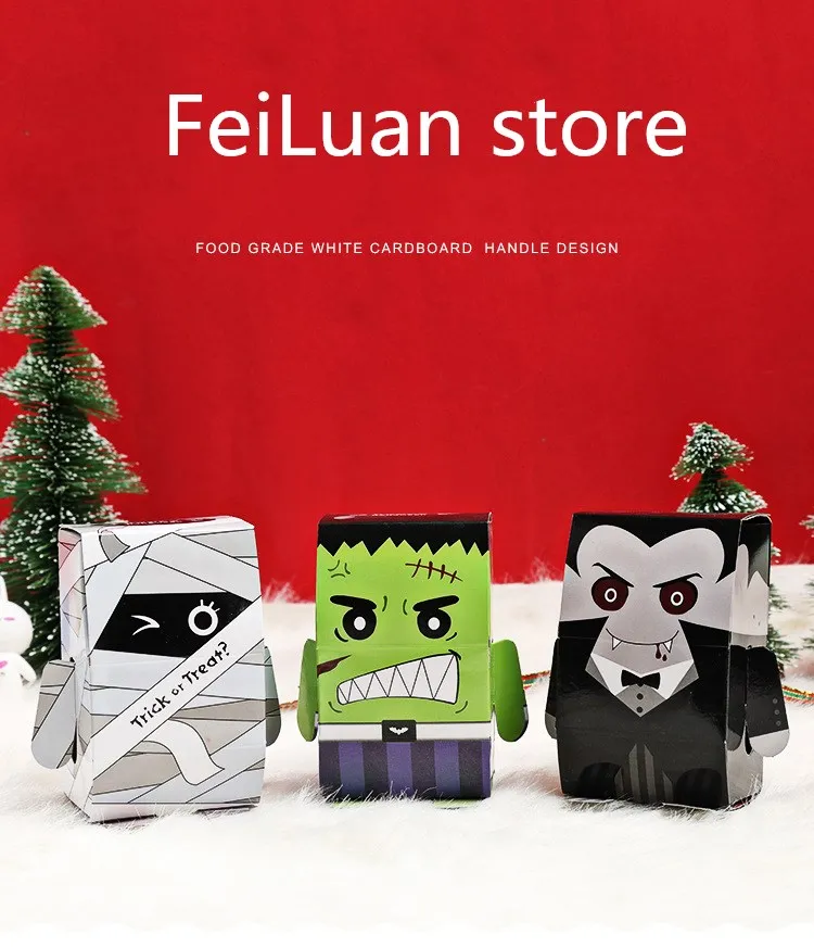 Halloween candy box packaging box Korean creative candy box wholesale packaging carton three style cute face wedding candy box