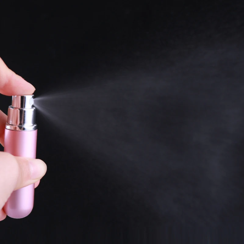5ml Portable Refillable Mini Spray Perfume Bottle Travel Aluminum Atomizer Empty Cosmetic Container Free