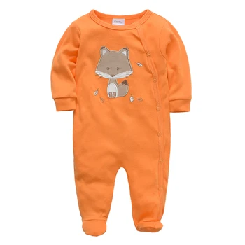 

Honeyzone Toddler Full Sleeve Newborn Baby Girl Clothes Cartoon Fox Overalls Orange Cute Footies Kids Casual Outfit Winter