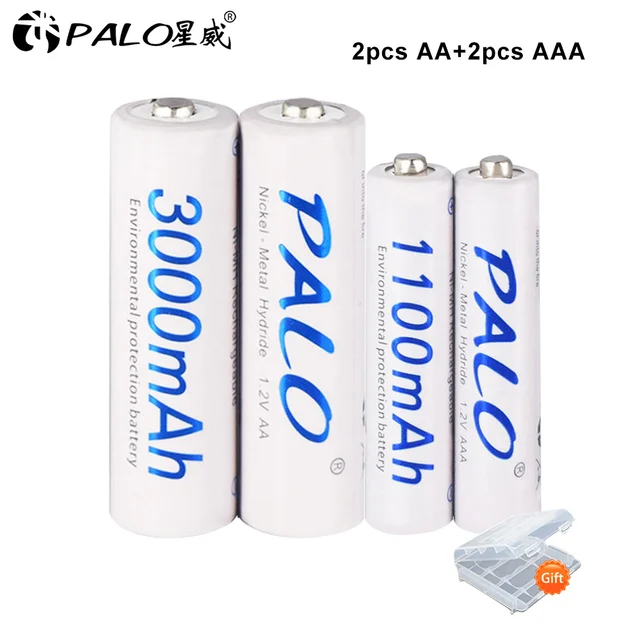 Batterie ricaricabili ad alta capacità 3000mAh 1.2V AA 1100mAh 1.2V AAA  batteria NI-MH AA AAA batteria ricaricabile con scatola - AliExpress  Elettronica di consumo