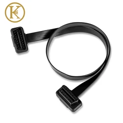 Câble OBD2 plat + fin en forme de nouilles, 60cm, 16 broches mâle à femelle, ELM327, câble d'extension pour Diagnostic de voiture 