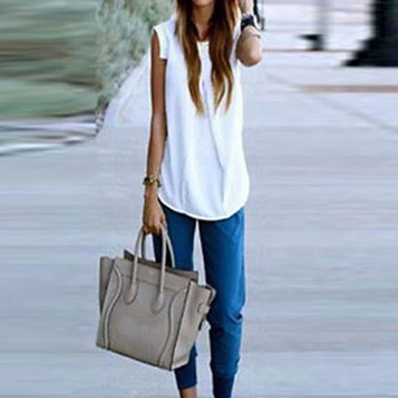 Round Neck Solid White Ladies Women T shirt Tops 2020 Summer Sleevless Tee Top Fashion Casual Female Tee Shirt Woman Clothing