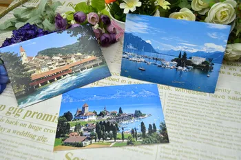 

European Switzerland Landscape The Alps 20pcs Delicate Classical Retro Landscape Postcard Gift With Extra-thick Texture