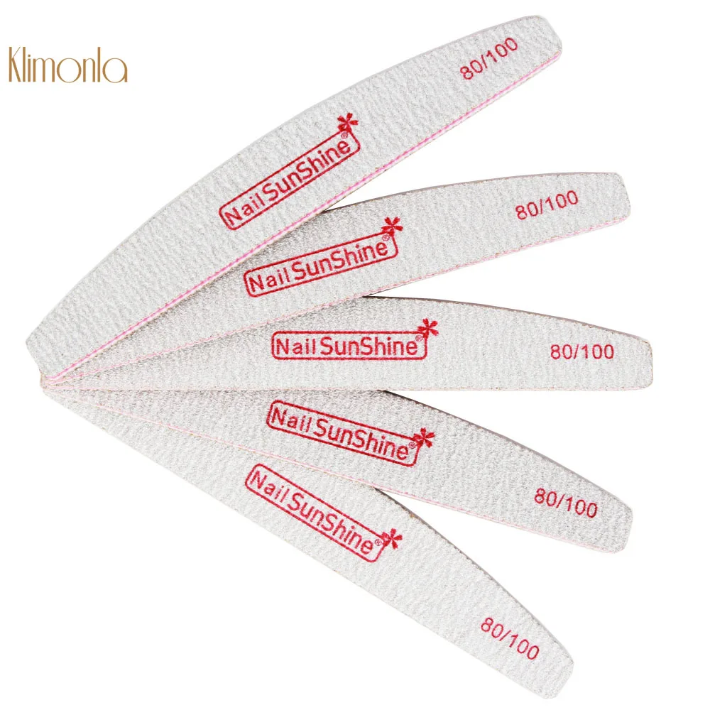 Профессиональная пилка для ногтей 6 шт./лот красная полулуна зернистость 80/100