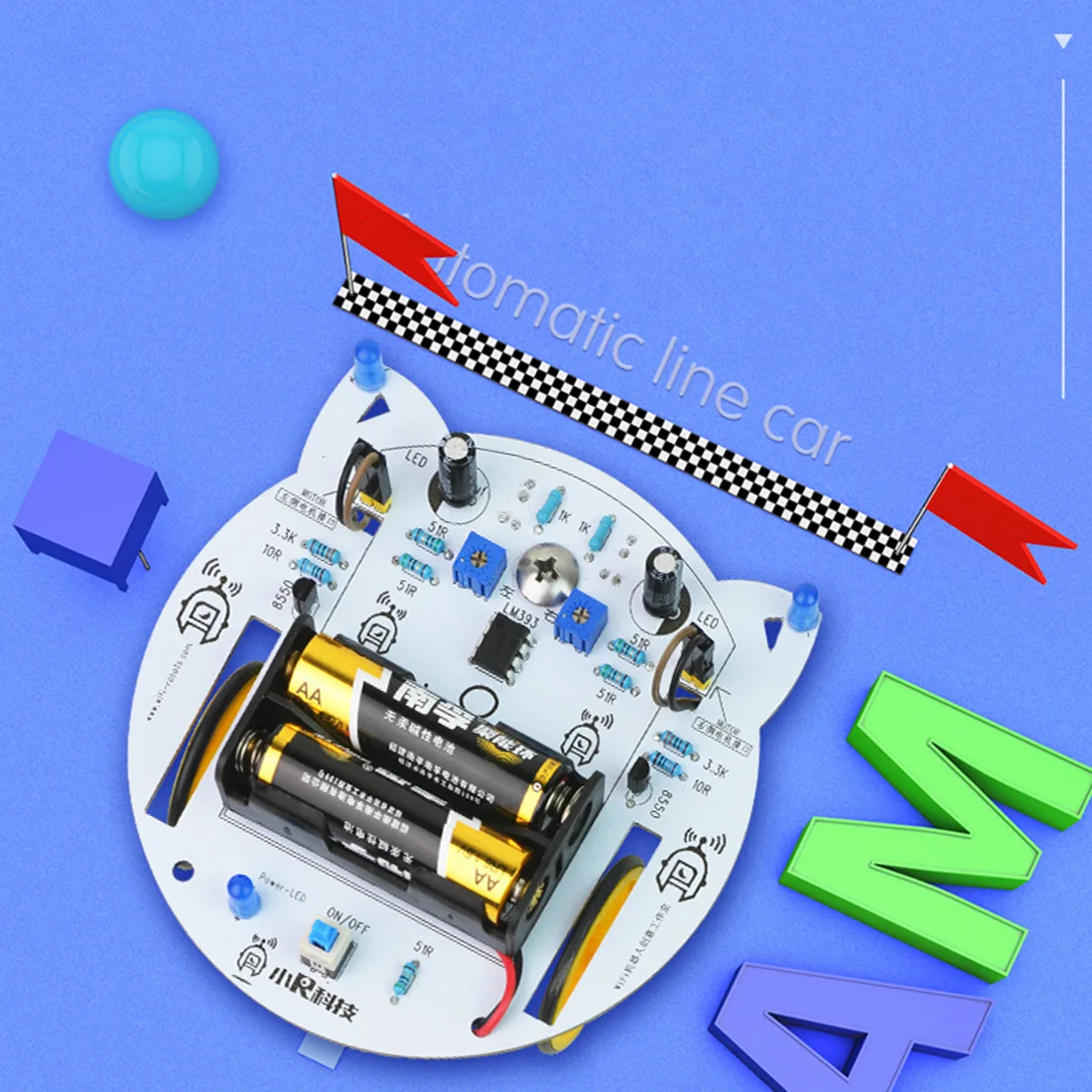 Мини Кот DIY умный RC робот автомобиль слежения паровой обучающий комплект без батареи