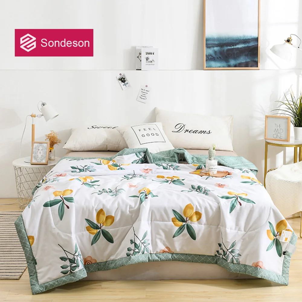 

Sondeson 2020 New Beauty 100% Cotton Lemon Comforter Quilt Filling Cotton For Summer Winter Double Queen King Printed Bedding