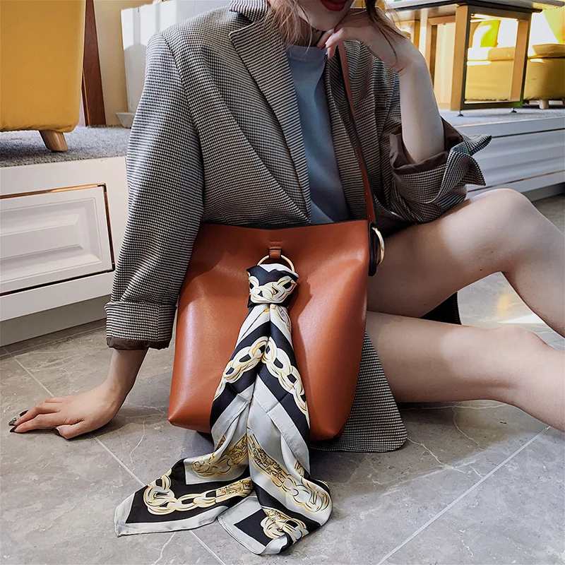 

Women Shoulder Bag New PU Fashion Scarf Messenger Bag Large capacity Designer Bags Famous Brand Women Bags 2019 Mochila Mujer